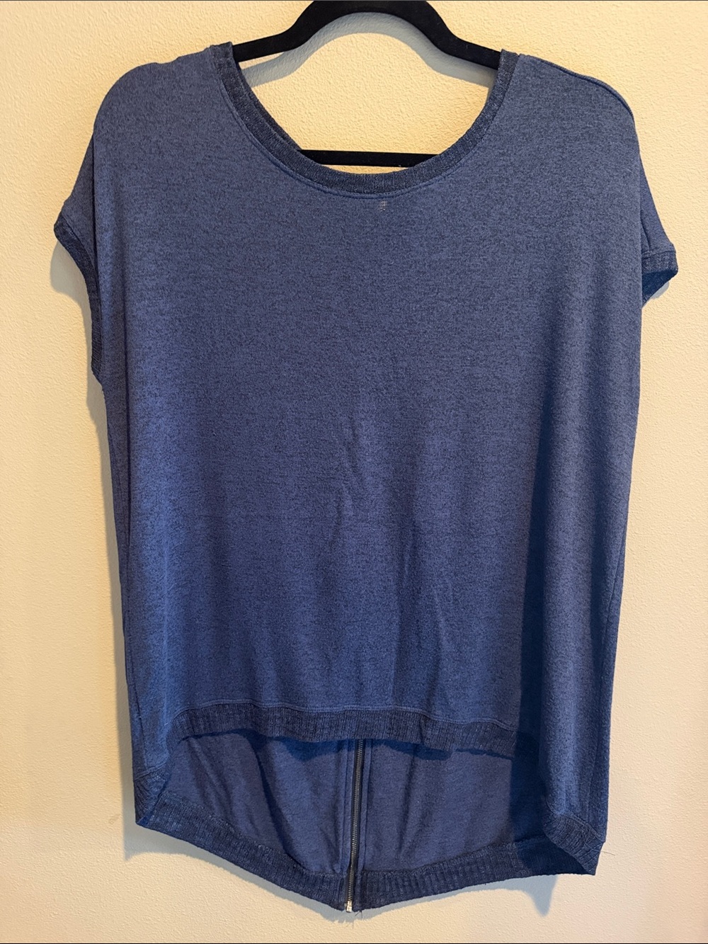 Matty M Navy Short Sleeve Scoop Neck Top